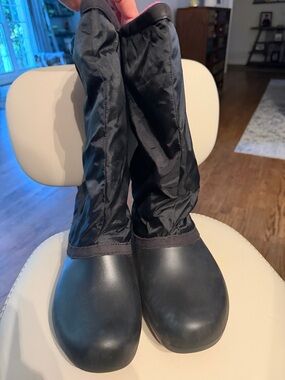 CROCS Black Nylon Shaft Waterproof Boots